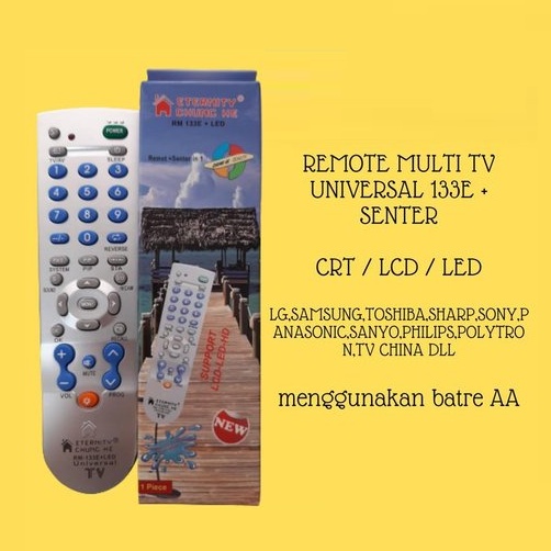 Remot TV Tabung / LCD LED Multi Fungsi / Remote Universal RM-133E LED + Senter