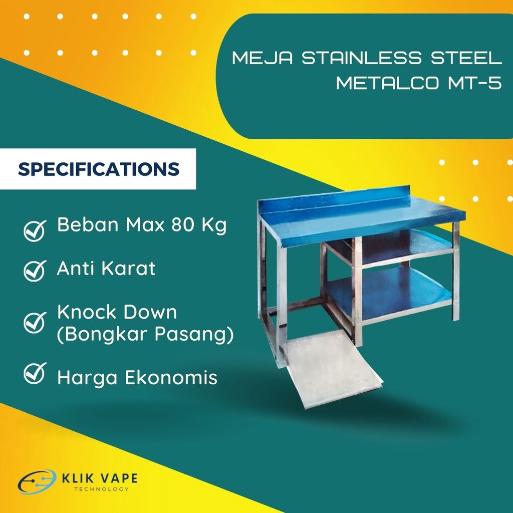 TERMURAH BISA GOSEND INSTANT Meja Stainless Steel Metalco MT-TG