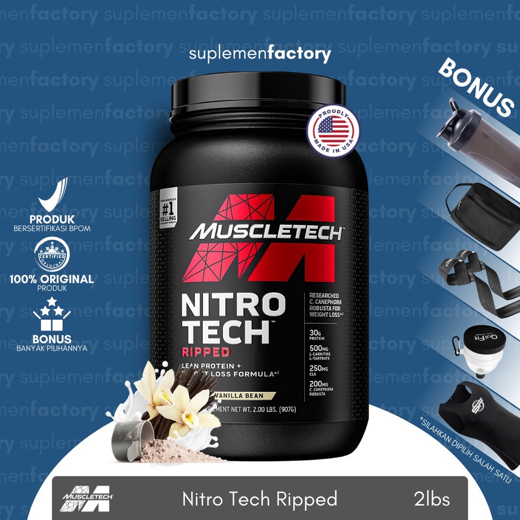 Muscletech Nitrotech Ripped 2 Lbs Whey Protein Isolate Fat Loss