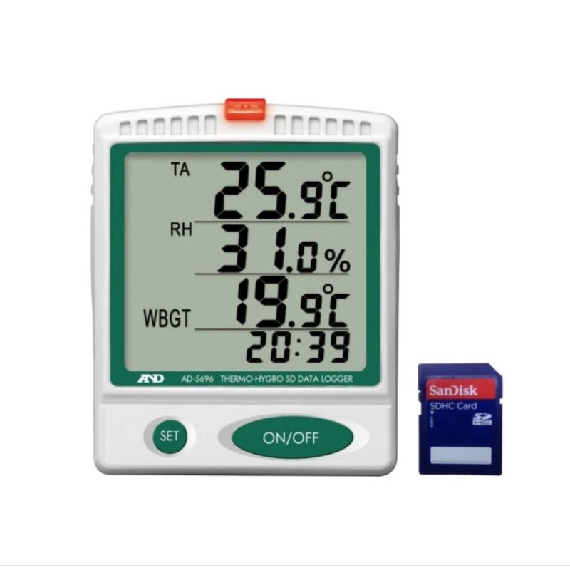 A&D THERMO HYGROMETER LOGGER AD 5696 AND SD DATA RECORDER