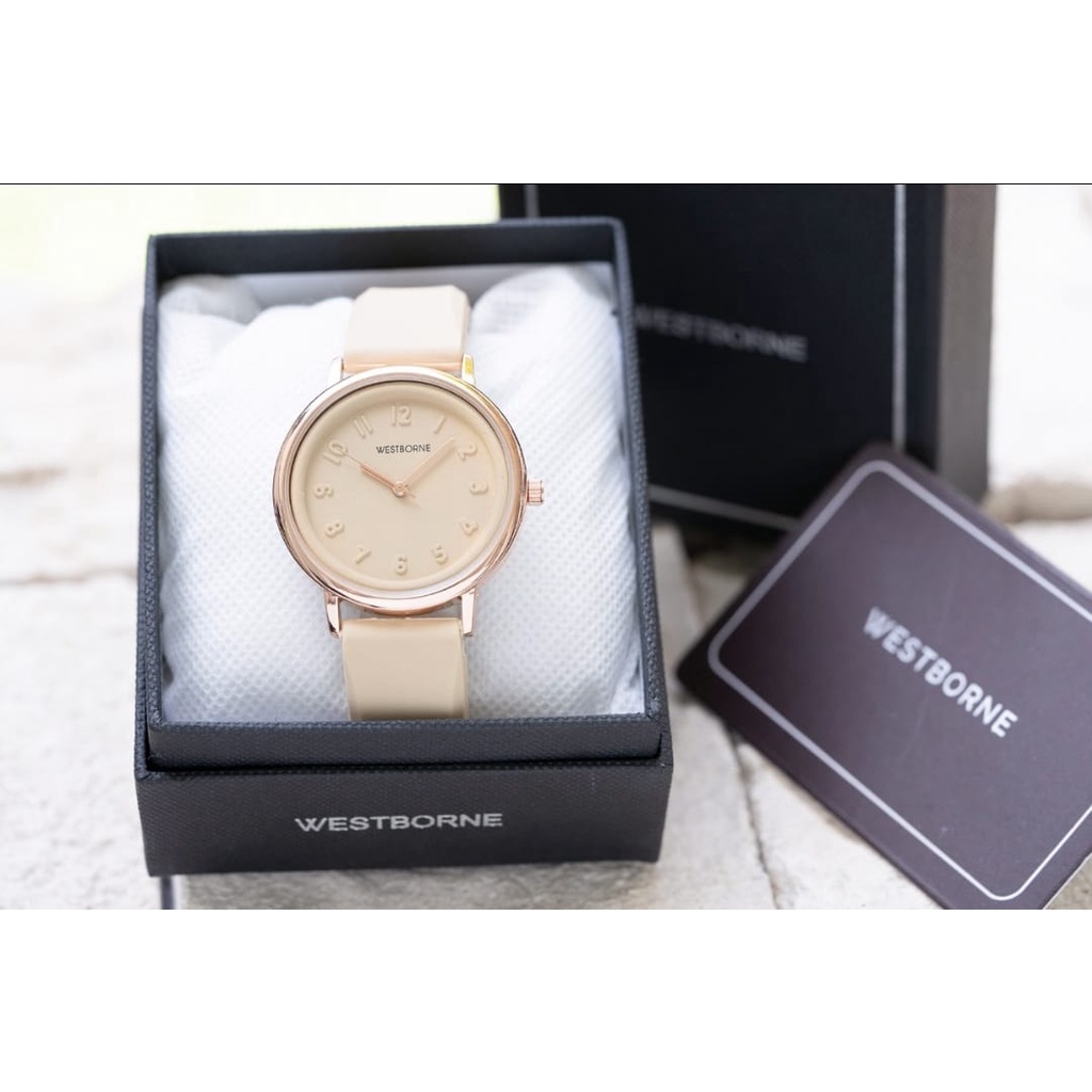 BEST SELLER JAM TANGAN WANITA WESTBORNE M65 TALI RUBBER BODY BULAT DM 3.5CM FREE BOX &amp; BATERAI || JAM TANGAN FASHION WANITA JAM TANGAN CEWEK MURAH