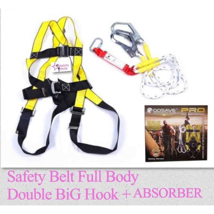 Safety Belt Full Body Harness Gosave Pro Absorber Double Big Hook