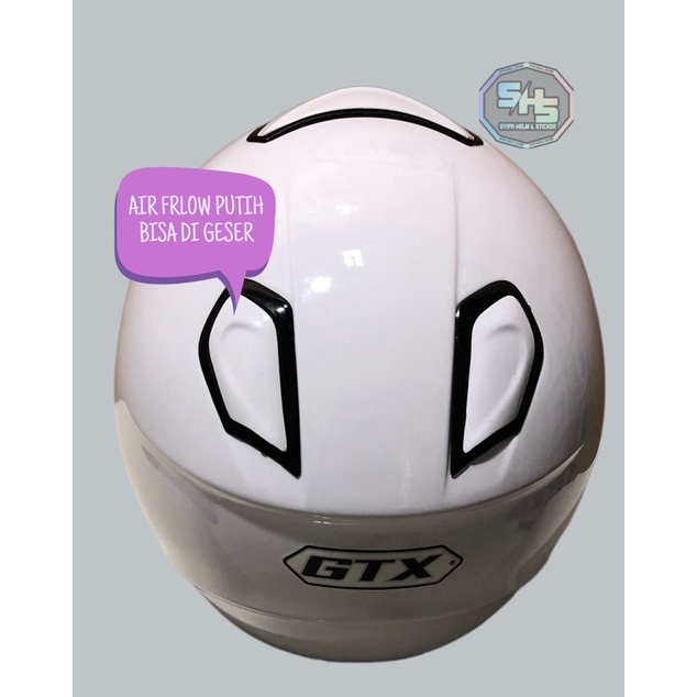 Helm kyoto merk GTX solid putih visor flat