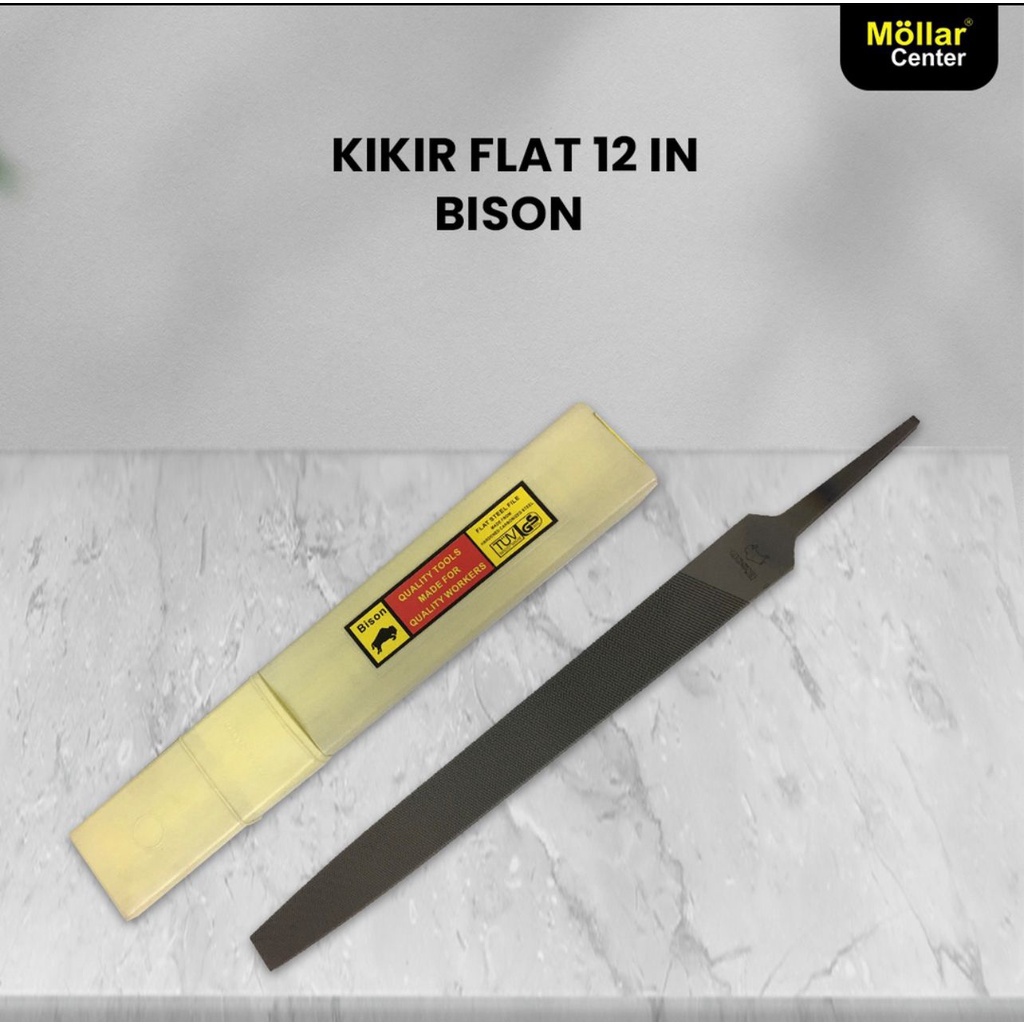 (1 BIJI) Kikir BISON FLAT 12 in Bastard - Kikir Plat 12&quot; Kasar BSN - Kikir Pande 12 - Kikir Kotak Besar