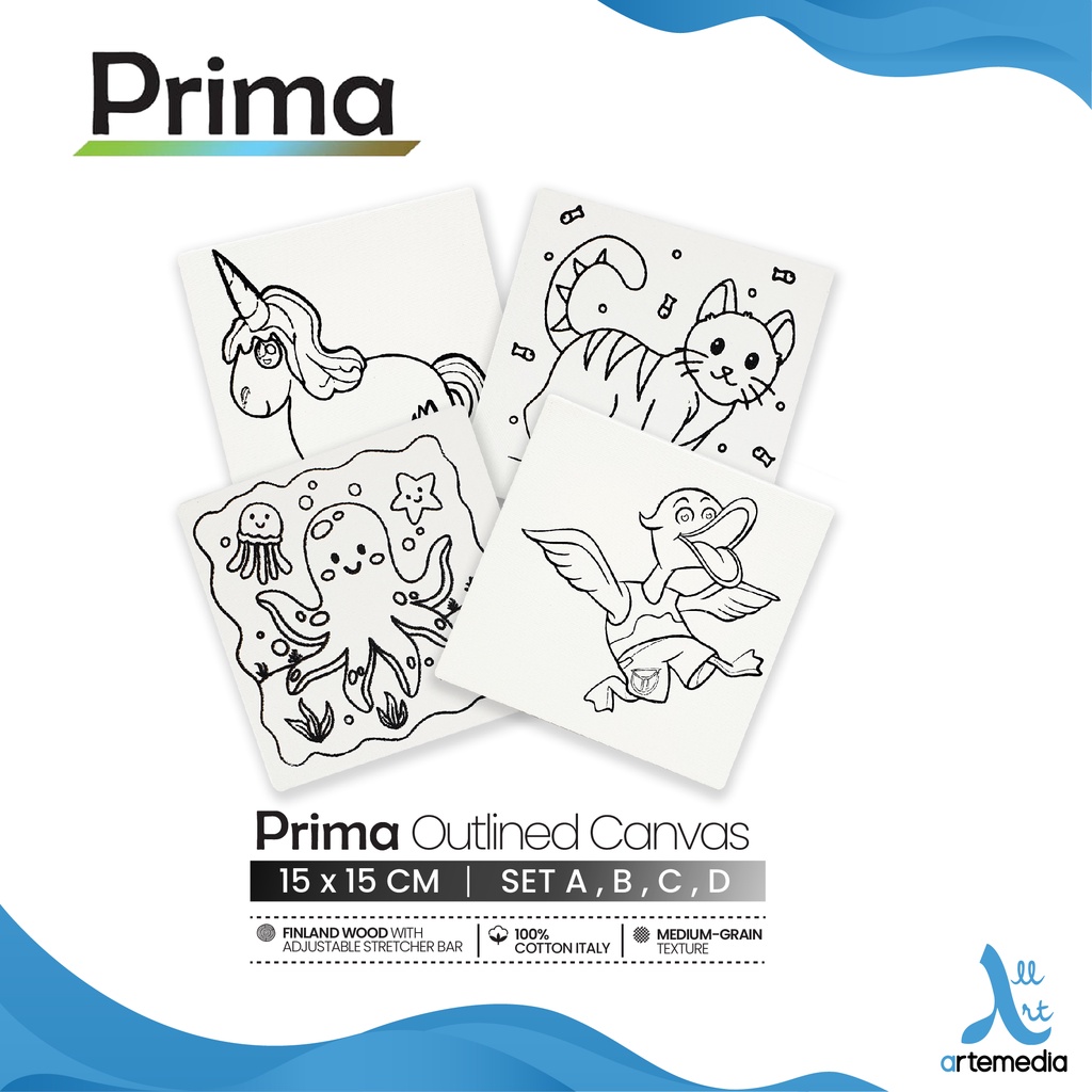 

Prima Outlined 15x15cm Cotton Canvas