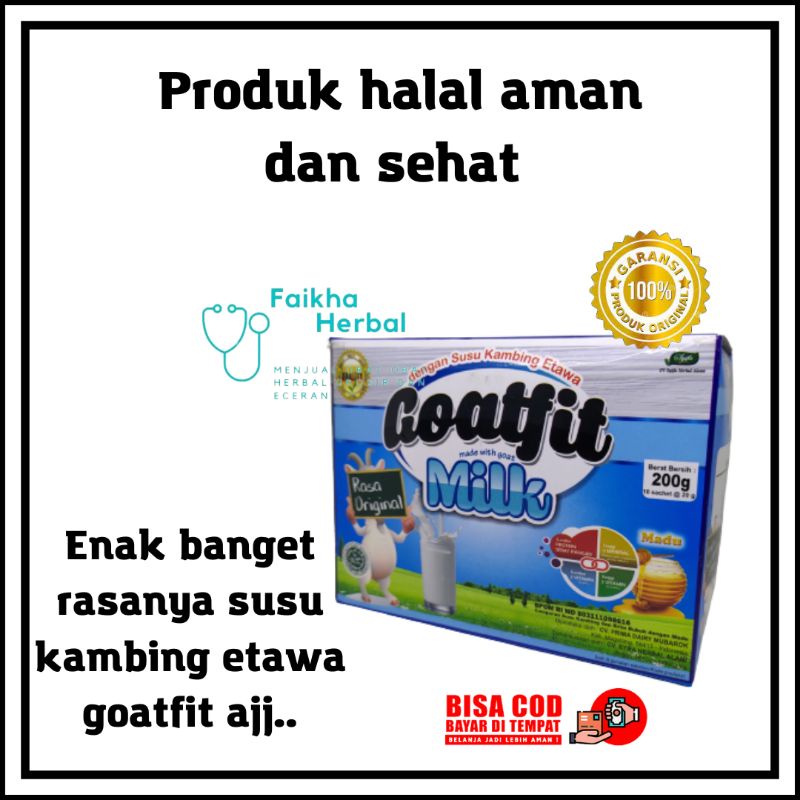 

Goatfit Susu Kambing Kemasan Sachet Obat Paru Paru dan Tulang