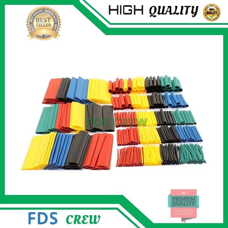 Solasi Bakar 530 PCS Heat Shrink Selongsong Selang Kabel Warna Warni