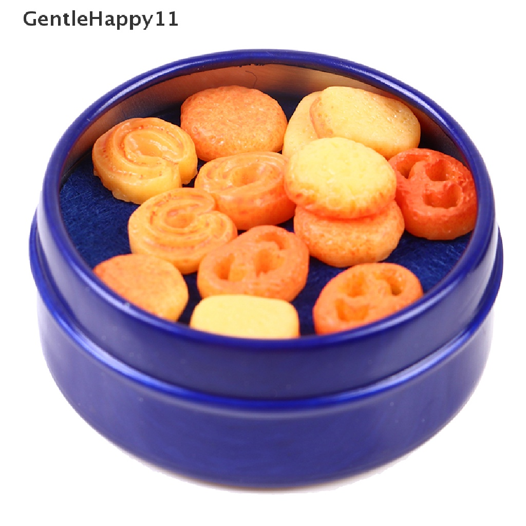 GentleHappy 1Pcs 1/12 Dollhouse Miniature Danish Cookie Blue Tin Box Set Kitchen Accessories id