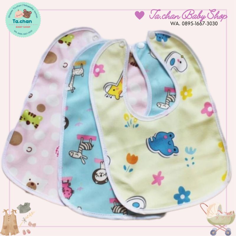 Celemek makan bayi waterproof / slabber baby / celemek bayi anti air anti tembus ke baju