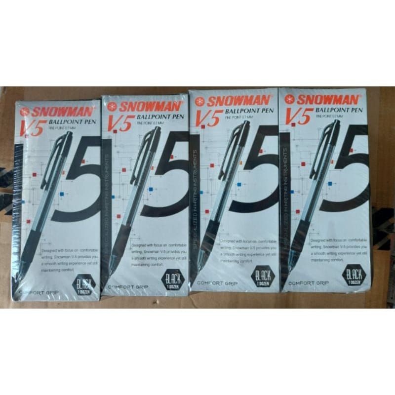 

[BOX ISI 12] PULPEN SNOWMAN V-5 FINE POINT 0.7 MM / BALLPOINT V5 CETEK / BOLPEN