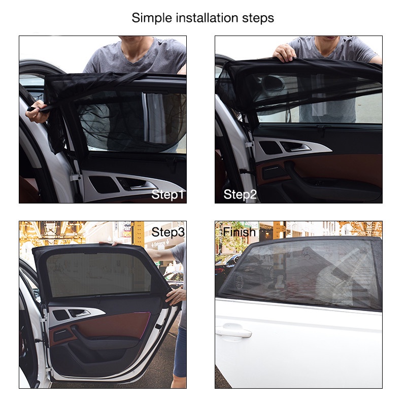 2Pcs Sunshade Tirai Mobil /Tirai kerai/Tirai Jendela Mobil Anti Panas Anti silau Penutup Kaca Mobil/Kerai mobil dan kelambu/tirai jendela anti nyamuk