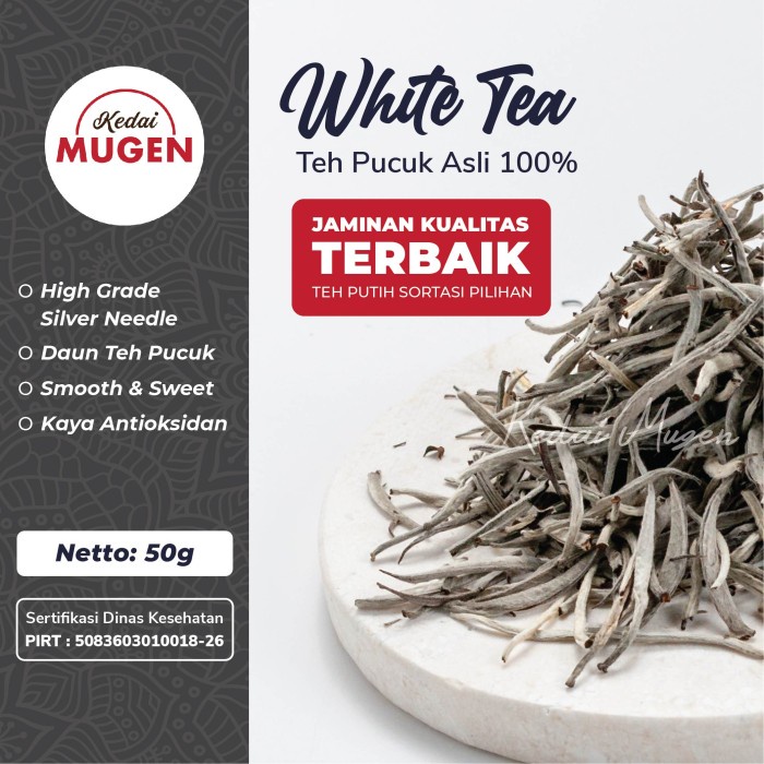 

BAYAR DITEMPAT Premium White Tea Silver Needle/Teh Putih Kualitas Ekspor 50g /TEH DIET/TEH