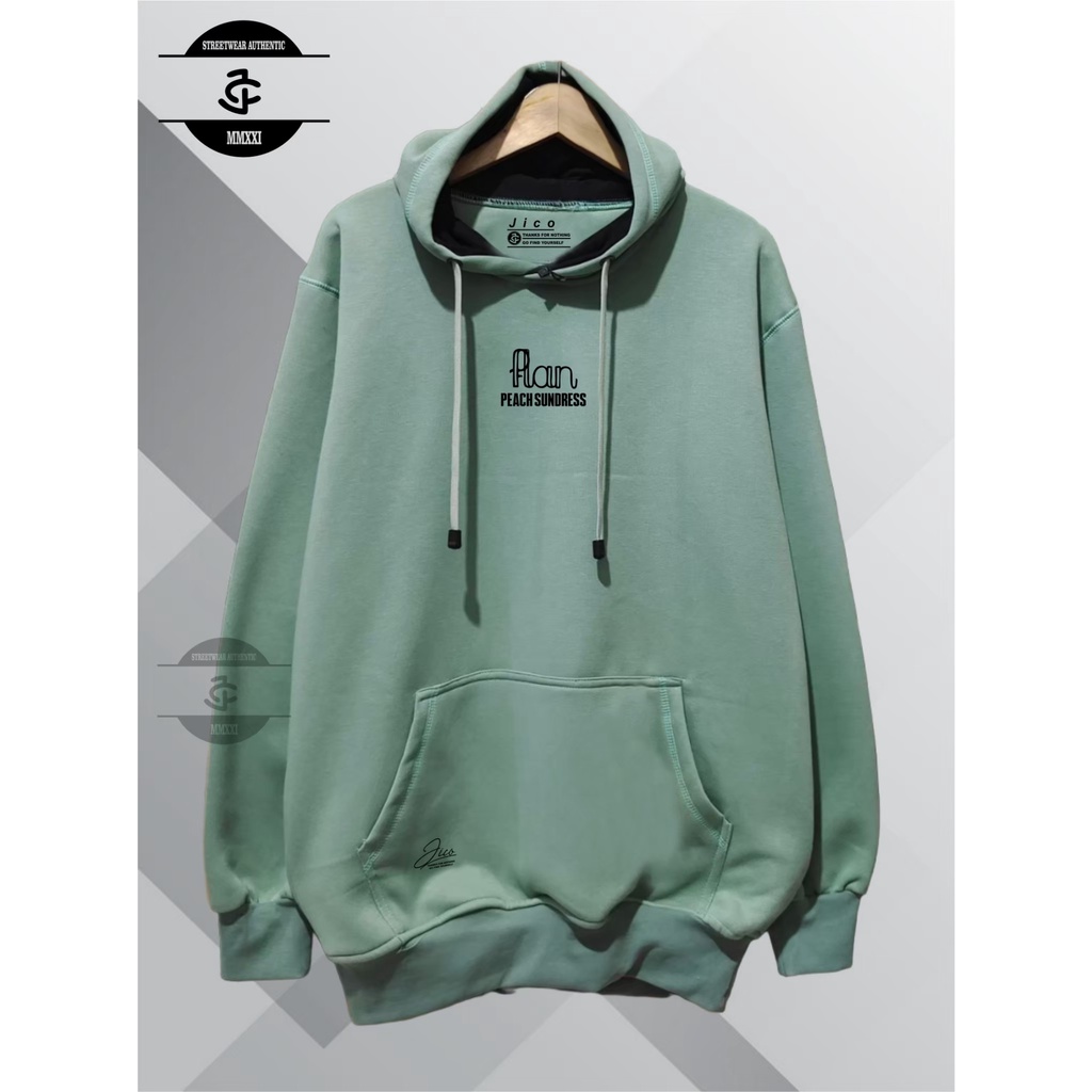 Switer Hoodie  Pria Wanita Unisex  Oversize Hoodie Original Brand Distro JICO Kota Bandung M L XL XXL Bahan katun fleece List Plan Peach Sundress Terbaru Terpopuler Dan Terlaris 2022 Warna Mint