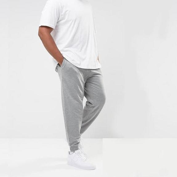 Jogger HUMMER - Celana Jogger Training JUMBO Pria BIG SIZE Polos - Hitam, 4L