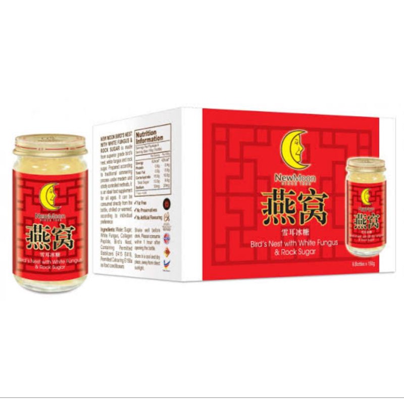 

Minuman sarang walet (6×150g) New Moon Birdnest with white fungus rock sugar
