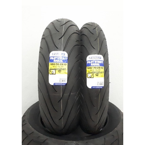 PILOT STREET RADIAL 120 70 R17 dan 180 55 Ring 17 ORIGINAL THAILAND PRODUKSI 2025 MICHELIN Ban luar