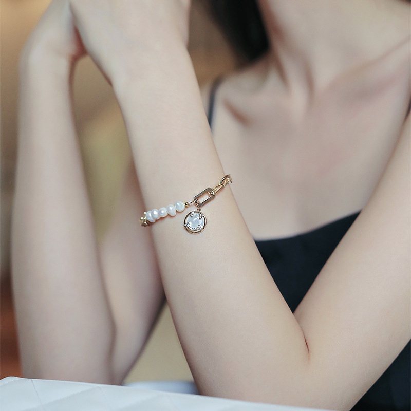 Gelang Mutiara Desain Smiley Face Gaya Korea Untuk Wanita