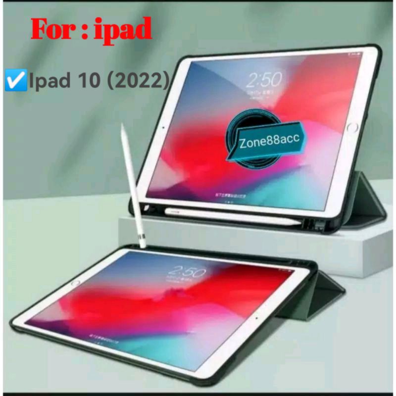 Smartcase Slot pen Ipad gen 10 2022 10.9"inch  case ipad gen 10  casing ipad gen 10  case ipad 10  c