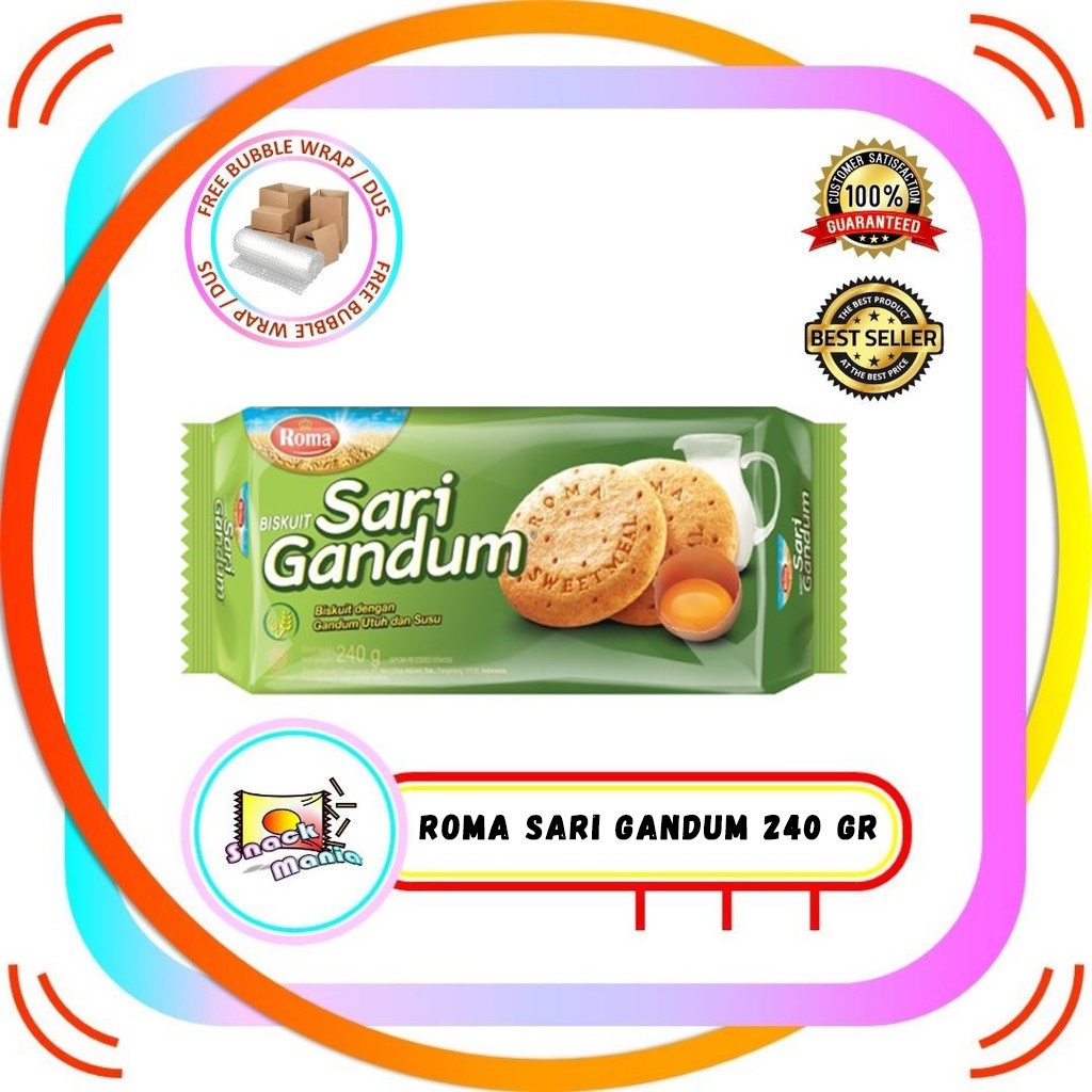 

Roma Sari Gandum Biskuit Susu 240 gr Biscuit Family Pack