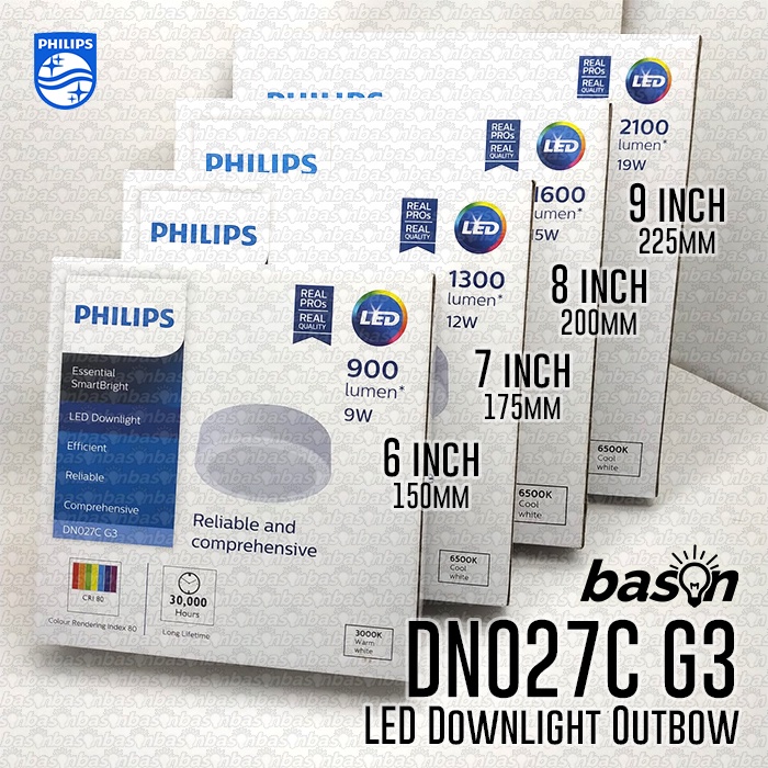 PHILIPS DN027C G3 9W D150 6 inch - Surface Mounted LED Downlight Outbow