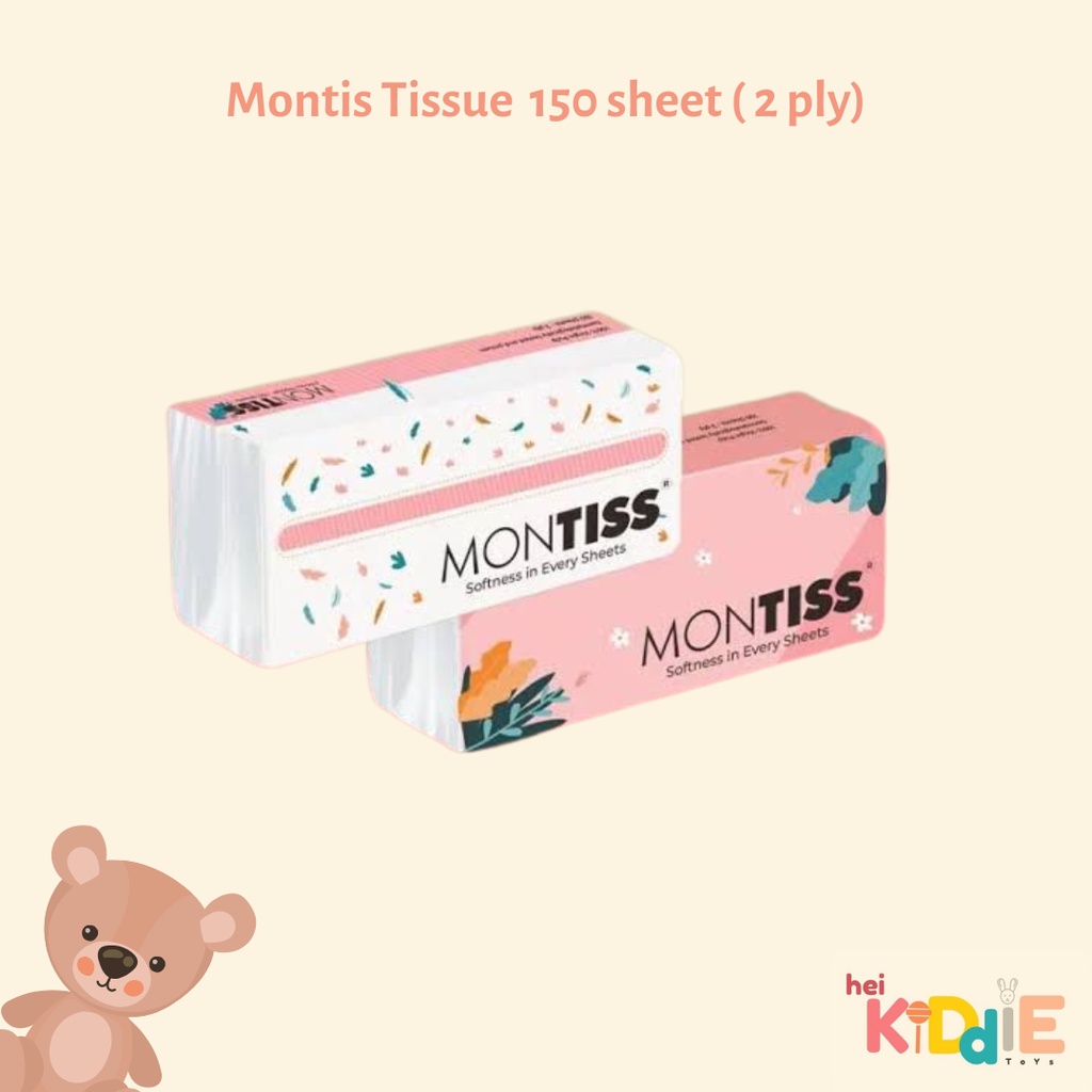 Montiss Facial Tissue/ Tisu Wajah 150/200/250/1000 sheets (2 ply)