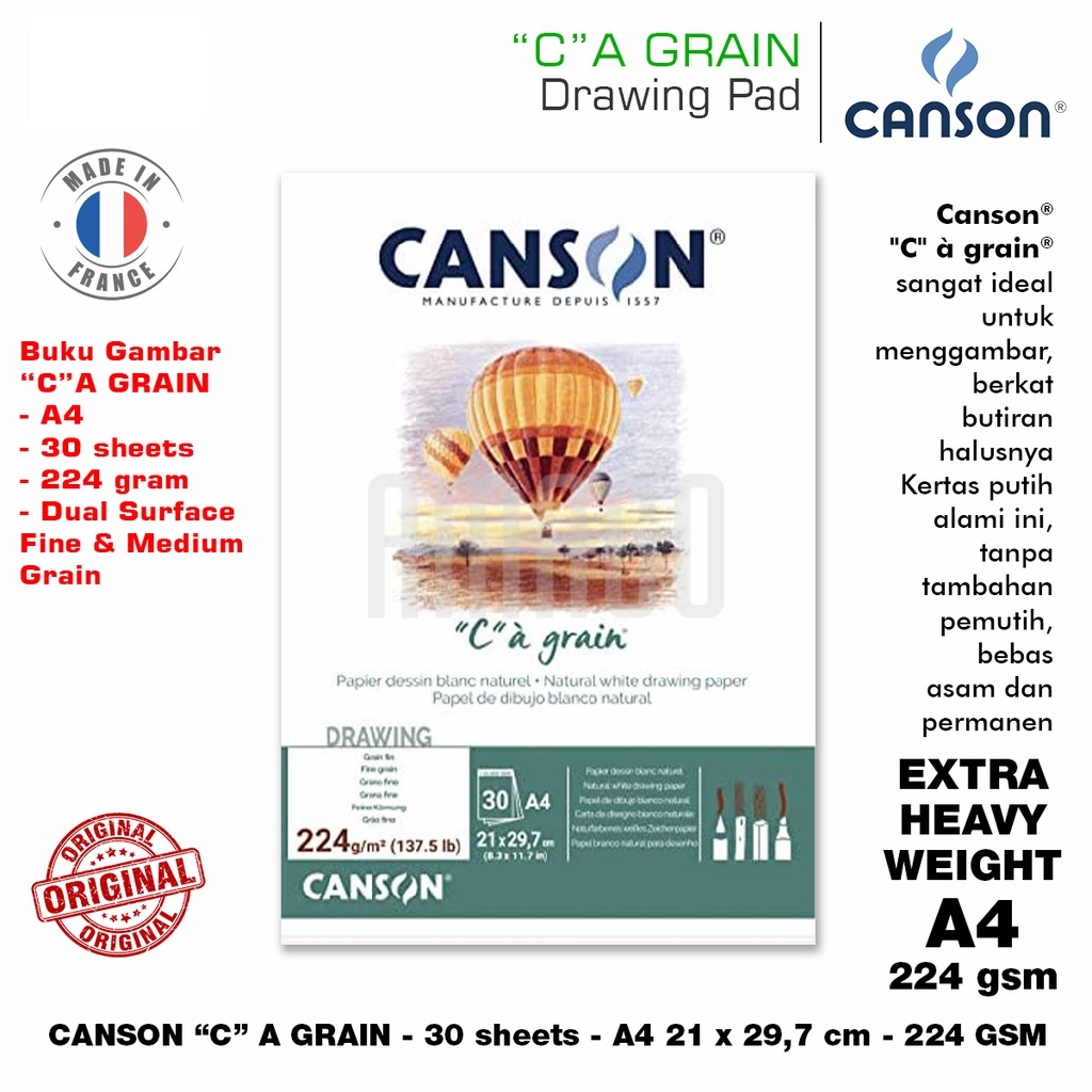 

Canson C a Grain Sketchbook A4 Buku Sketsa 30 Lembar Buku Gambar