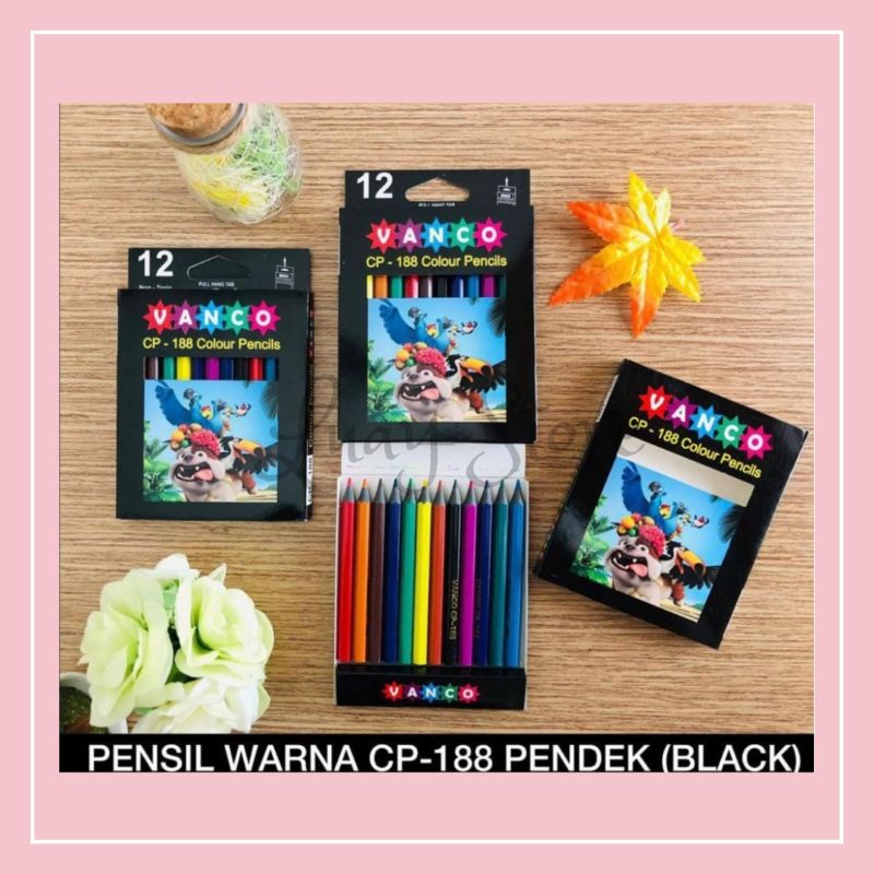 

Pensil Warna Set Vanco 12 Warna Pendek Black