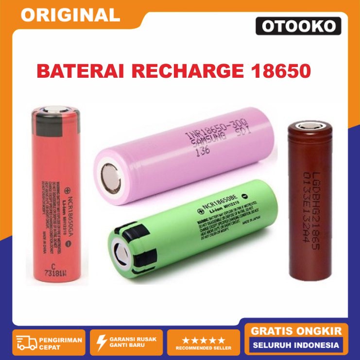 Baterai isi ulang Baterai Recharge 18650 3.7V Flat Top Button Datar Senter Kipas Lampu Senter / Laser / Kipas / Baterai