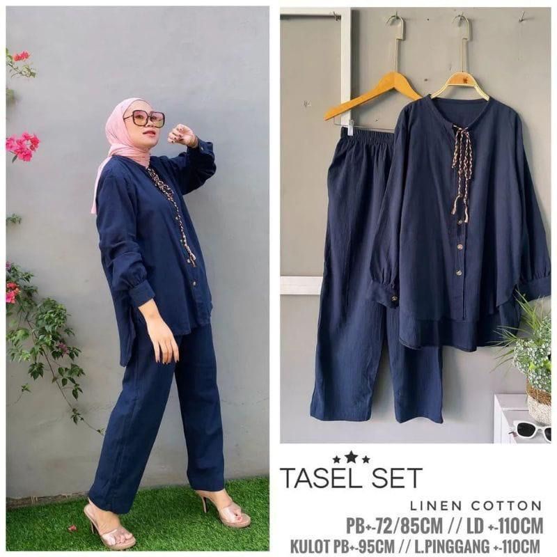 Fashion MUSLIM, baju wanita, baju stelan wanita, setelan, stelan, Baju stelan, fashion wanita, one set. Tasel Set