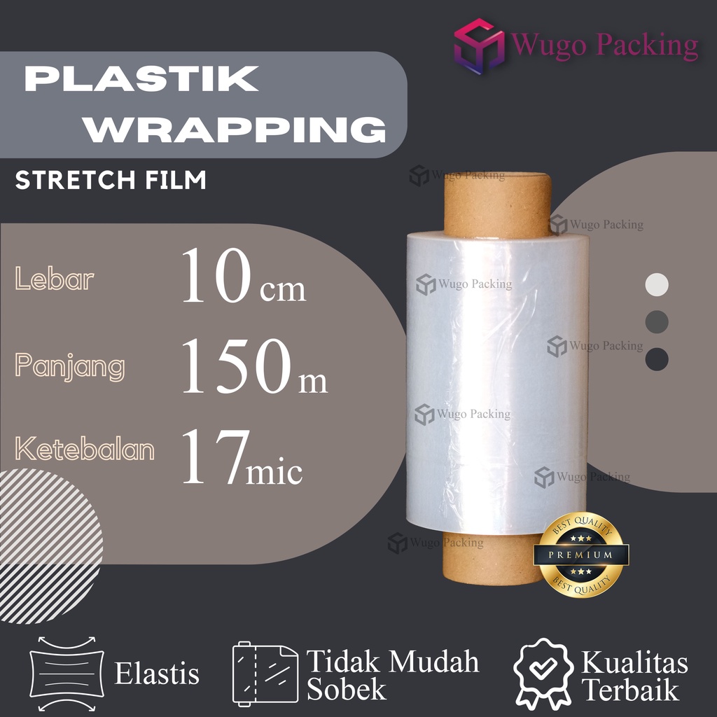 

Plastik Wrapping 10cm x 150m / 17 mikron Putih Bening Plastic Wrap