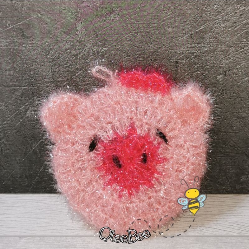 Piggy scrubber / sabut cuci piring / crochet scrubber