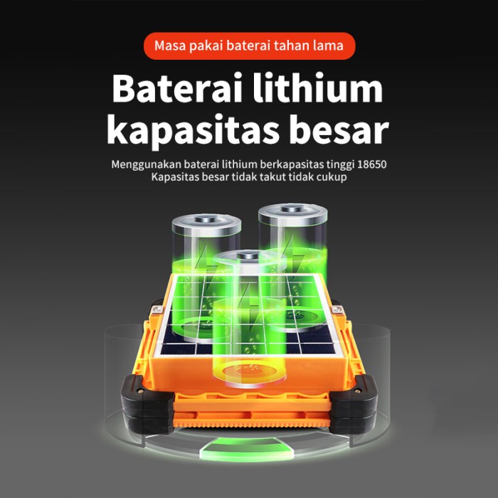 SENTER LAMPU EMERGENCY - SOLAR LAMPU EMERGENCY USB CHARGER - 100 WATT / SENTER LAMPU EMERGENCY -