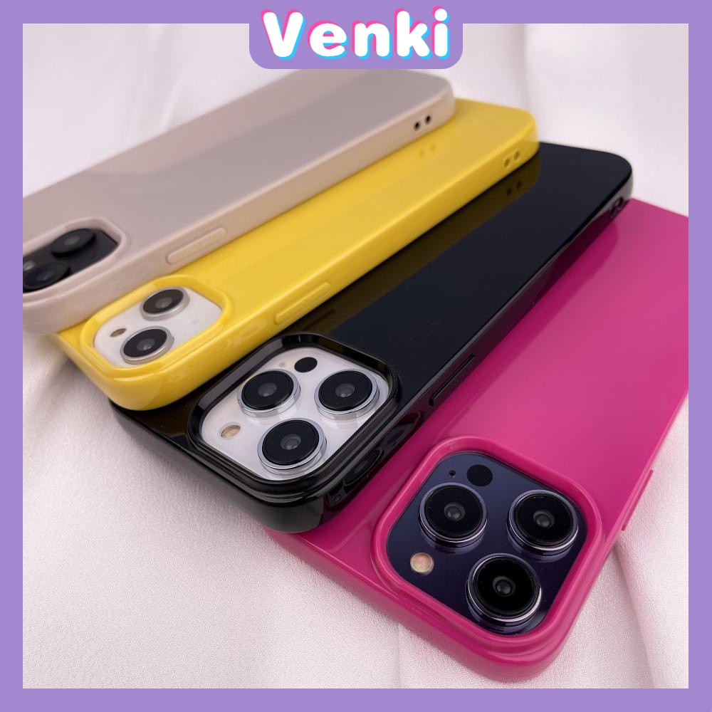 Case iPhone 14 Pro Max TPU Soft Simple Case  Glossy Candy Case Black Pink Khaki Yellow Camera Protection Shockproof For iPhone 14 13 12 11 Plus Pro Max 7 Plus X XR