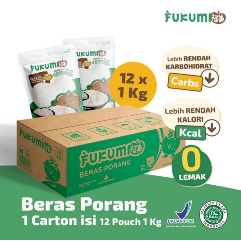 

Fukumi 1 DUS isi 12 POUCH @1kg Beras Porang
