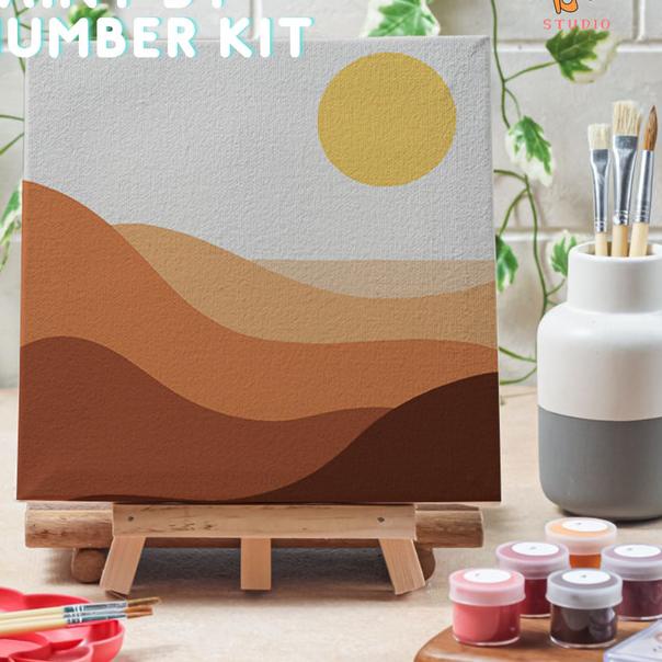 

Paint by number lukisan gurun dessert canvas 20x20 cm / painting kit - dessert02, 15x15cm