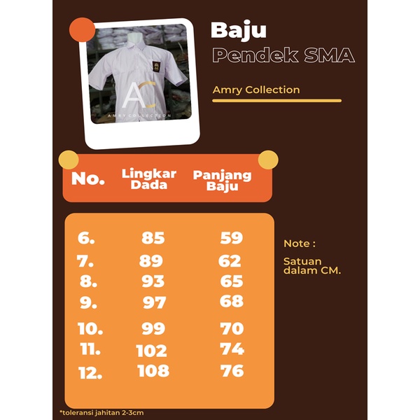 Baju putih SMA pendek kain licin / twist high Kemeja pendek Seragam sekolah