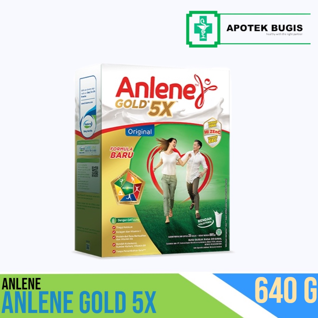 Anlene Gold 5X Susu Bubuk Original 640g - Nutrisi Tulang, Sendi, dan Otot Rasa Vanilla