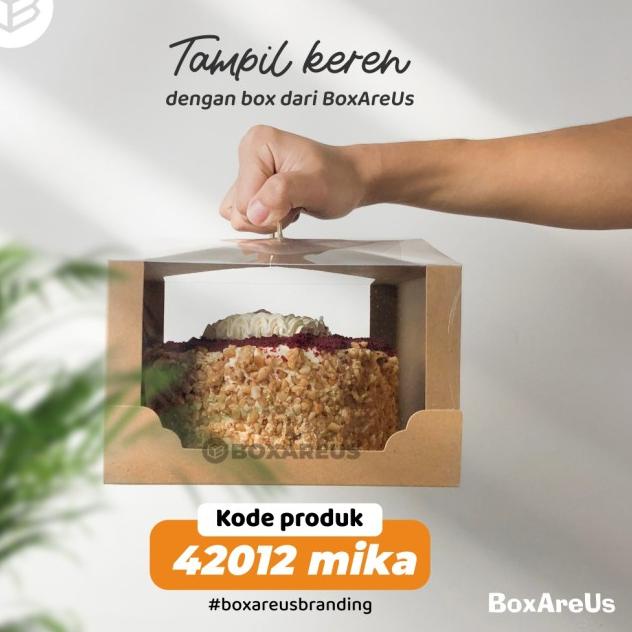 

Box Mika Kotak Kue Cake Packaging Transparan Dus Handle | 42012