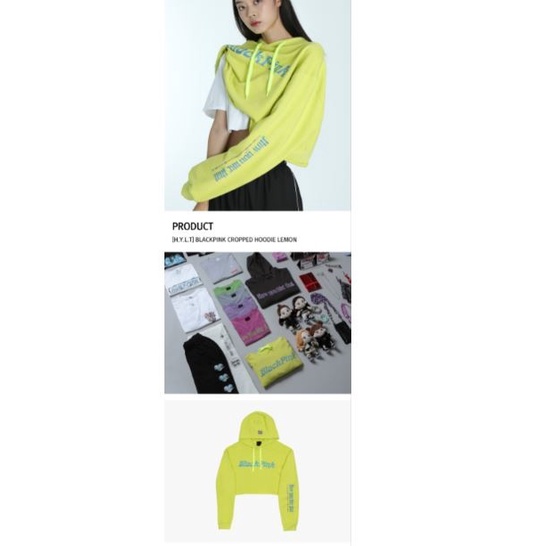 KPOP [H.Y.L.T] BLACKPINK CROPPED HOODIE_LEMON