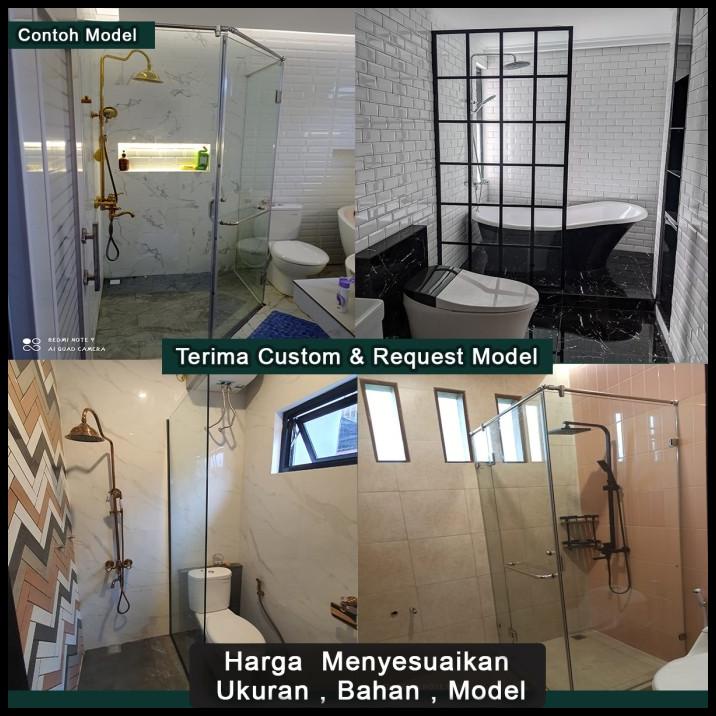 Promo Kaca Sekat Kamar Mandi / Partisi Shower / Penyekat Kamar Mandi Custom