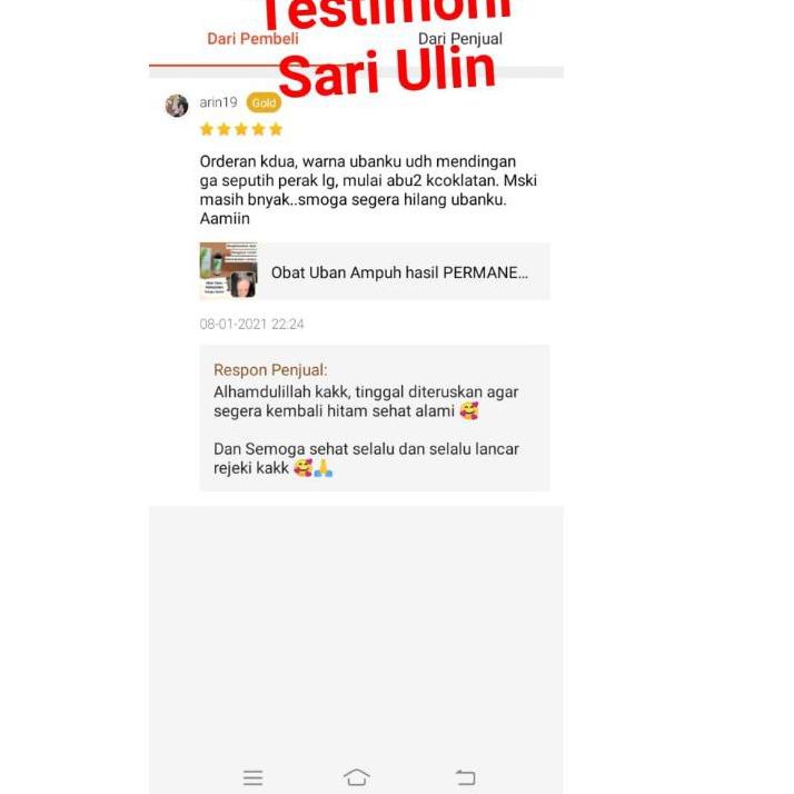 New ORIGINAL 100% SARI ULIN Obat Penghilang Uban Penghitam Rambut Permanen Tanpa Semir Ampuh minyak 