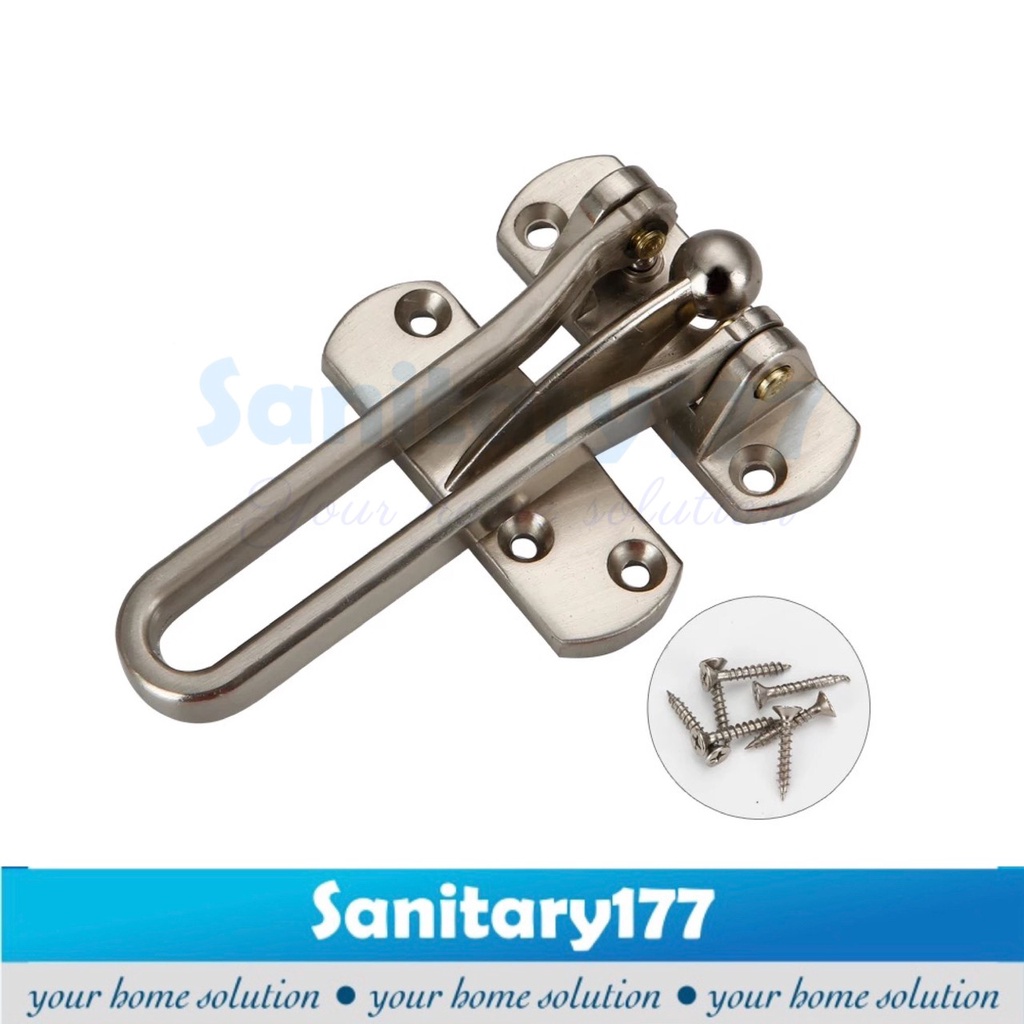 Door Guard Onassis ONS11A-1- Doorguard Penahan Pintu stainless Kunci hotel apartemen Gembok Pengunci kunci ganda double apartment safety door hitam black murah