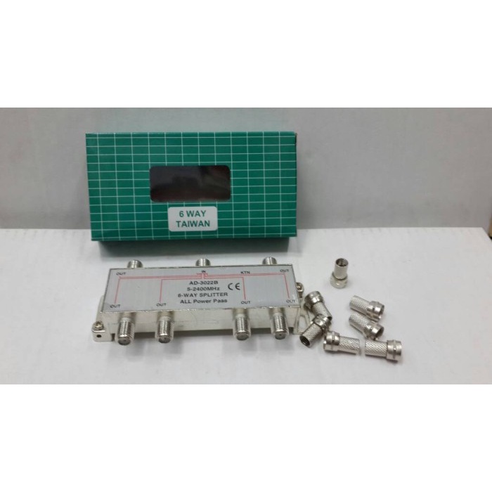 Antena Spliter Pembagi Penguat Cabang Antena Tv 6 Way