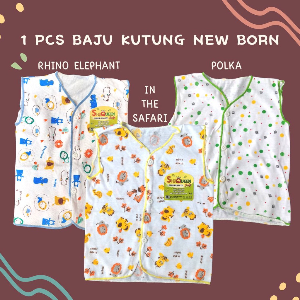 ECER - Baju Kutung / Celana Pendek / Celana POP New Born Baby Bayi SHAQUEEN - Motif 3-6 Bulan