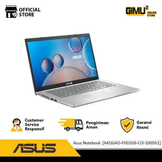 Asus Notebook [A416JAO-FHD326-Ci3-1005G1-256GB-WIN11+OHS-14FHD-TRANSPARANT SILVER]