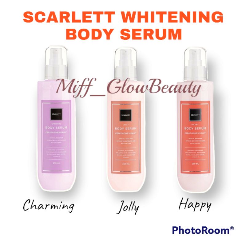 Miffglow - Scarlett whitening body serum original 100% body serum happy charming jolly