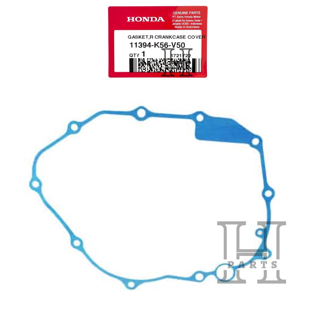 PAKING KOPLING MESIN KANAN GASKET R CRANKCASE COVER SONIC CB CBR 150R LED SUPRA GTR 150 11394-K56-V50 ASLI ORIGINAL AHM HGP HONDA