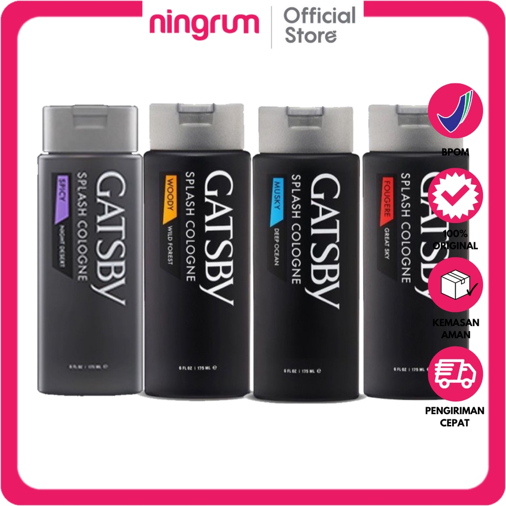 Ningrum - Gatsby Splash Cologne Musky Woody Spicy Parfume 175ml Parfum Pria 100% Original - 9002