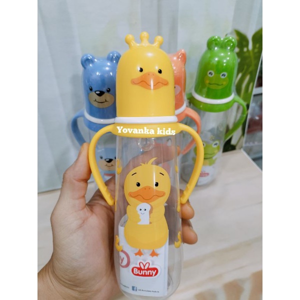 Botol Susu Slim Neck Karakter Lucu Dot Reguler+Pegangan Botol BPA Free 250Ml/125Ml  2418/1218