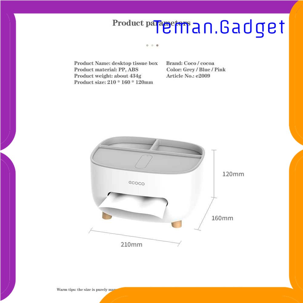 TG-TRV ECOCO Kotak Tisu Storage Box Office Desk Case Organizer - E2009